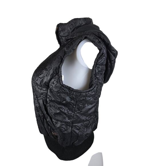 Cruel Girl  Black Filagree Hooded (Removable Hood) Women's Vest Jacket M - Picture 2 of 6